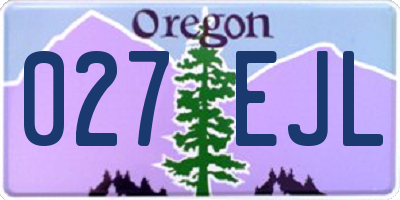 OR license plate 027EJL