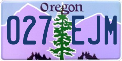 OR license plate 027EJM