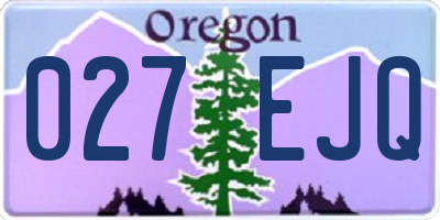 OR license plate 027EJQ