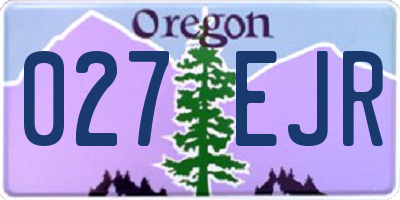 OR license plate 027EJR
