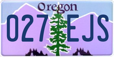 OR license plate 027EJS