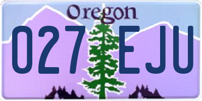 OR license plate 027EJU