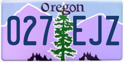 OR license plate 027EJZ