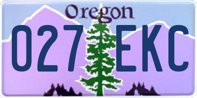 OR license plate 027EKC