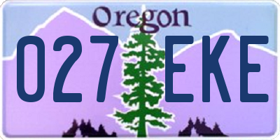 OR license plate 027EKE