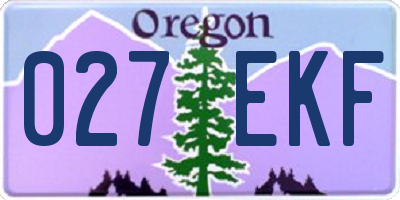 OR license plate 027EKF