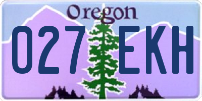 OR license plate 027EKH