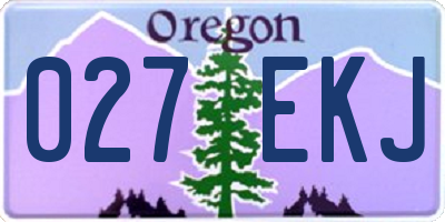 OR license plate 027EKJ