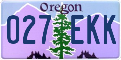 OR license plate 027EKK