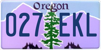 OR license plate 027EKL