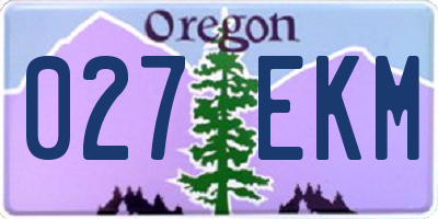 OR license plate 027EKM