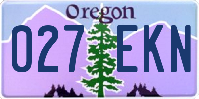 OR license plate 027EKN