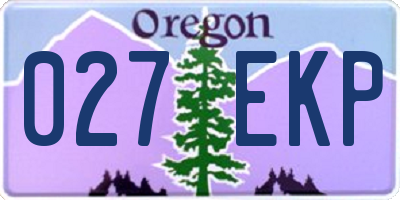 OR license plate 027EKP