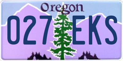 OR license plate 027EKS
