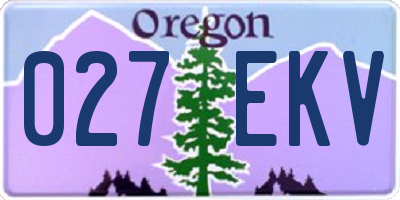 OR license plate 027EKV
