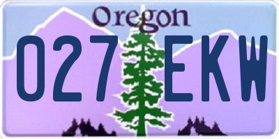 OR license plate 027EKW