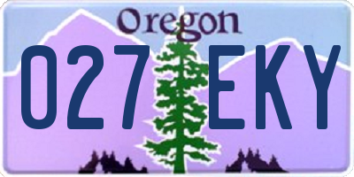 OR license plate 027EKY