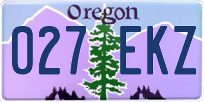 OR license plate 027EKZ