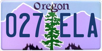 OR license plate 027ELA