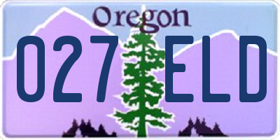 OR license plate 027ELD