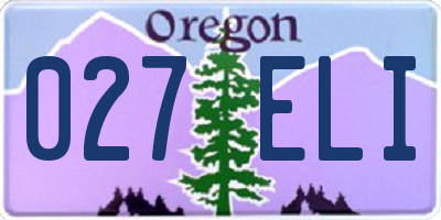 OR license plate 027ELI