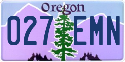 OR license plate 027EMN