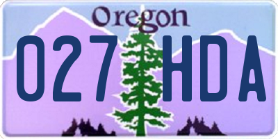 OR license plate 027HDA