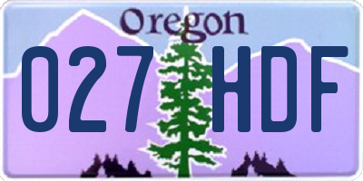 OR license plate 027HDF