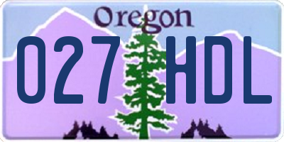 OR license plate 027HDL