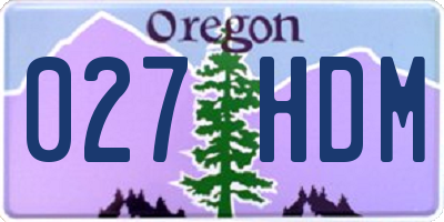 OR license plate 027HDM