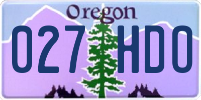 OR license plate 027HDO