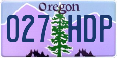 OR license plate 027HDP
