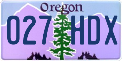 OR license plate 027HDX