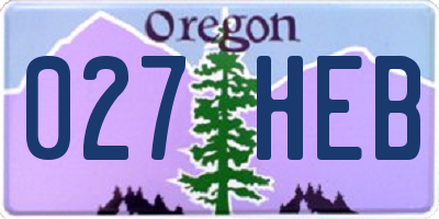 OR license plate 027HEB