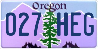 OR license plate 027HEG