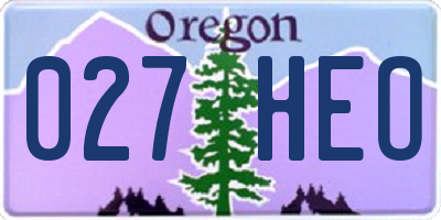 OR license plate 027HEO