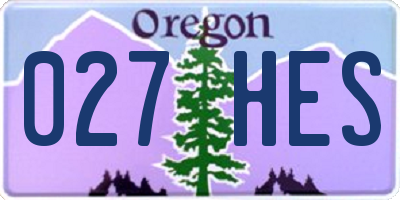 OR license plate 027HES