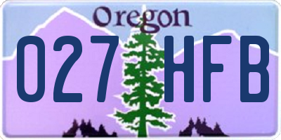 OR license plate 027HFB