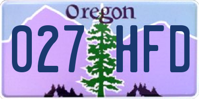 OR license plate 027HFD