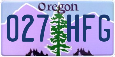 OR license plate 027HFG