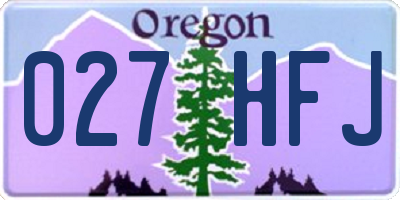OR license plate 027HFJ