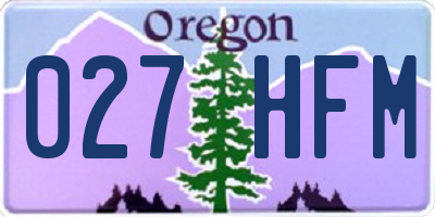 OR license plate 027HFM