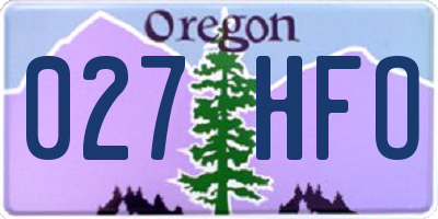 OR license plate 027HFO