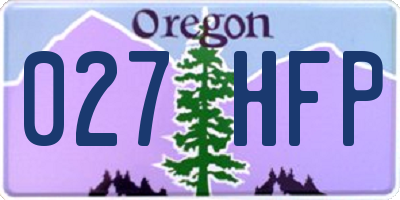 OR license plate 027HFP