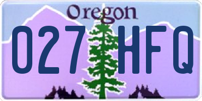 OR license plate 027HFQ