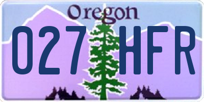 OR license plate 027HFR