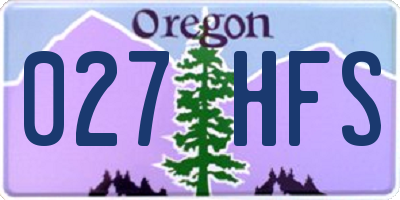 OR license plate 027HFS