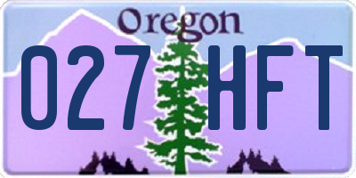 OR license plate 027HFT