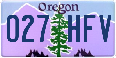 OR license plate 027HFV