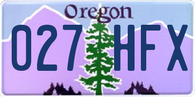 OR license plate 027HFX